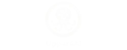 zemin üzerinde beyaz ahtapot ikonu ve Upper4AI yazısı.