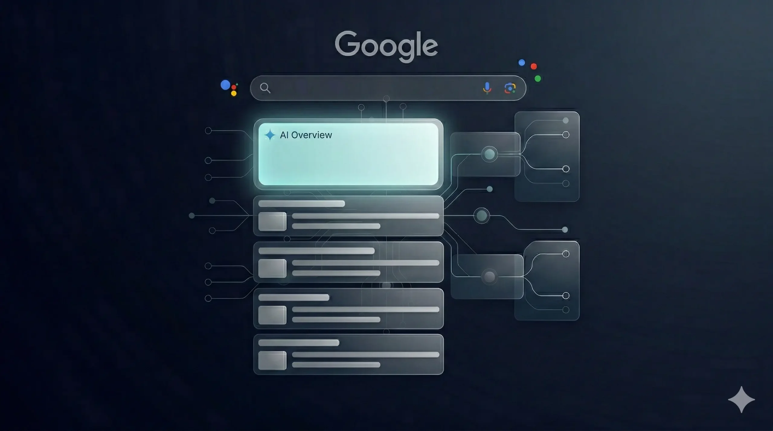 SGE (AI Overviews) arama sonuçları ve AI Overview özet kartı (LLM görünürlüğü)